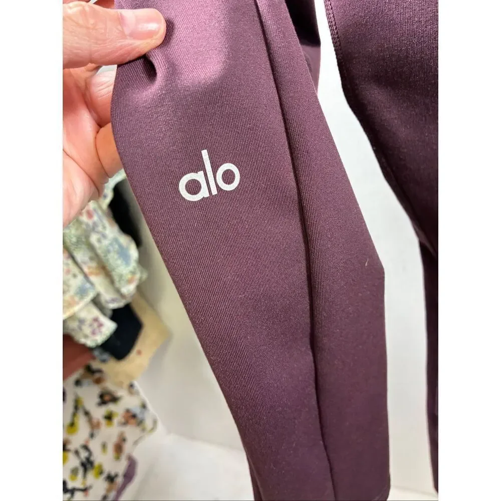 ALO Yoga Checkpoint Drawstring Leggings in Dark Mauve Size S